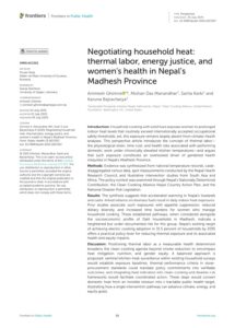 Negotiating household heat: thermal labor, energy justice, and women’s health in Nepal’s Madhesh Province